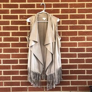 Decree | Tan Fringe Boho Cardigan